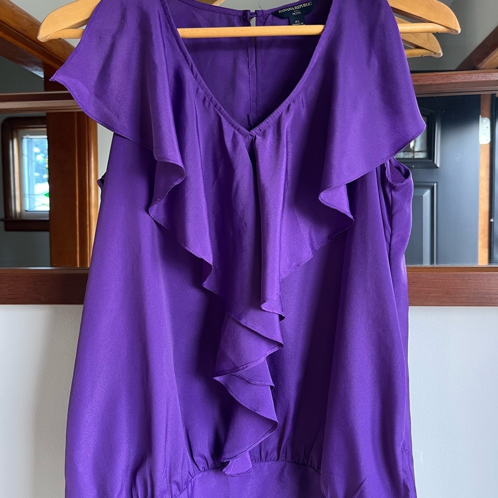 Elegant Purple Ruffle Top